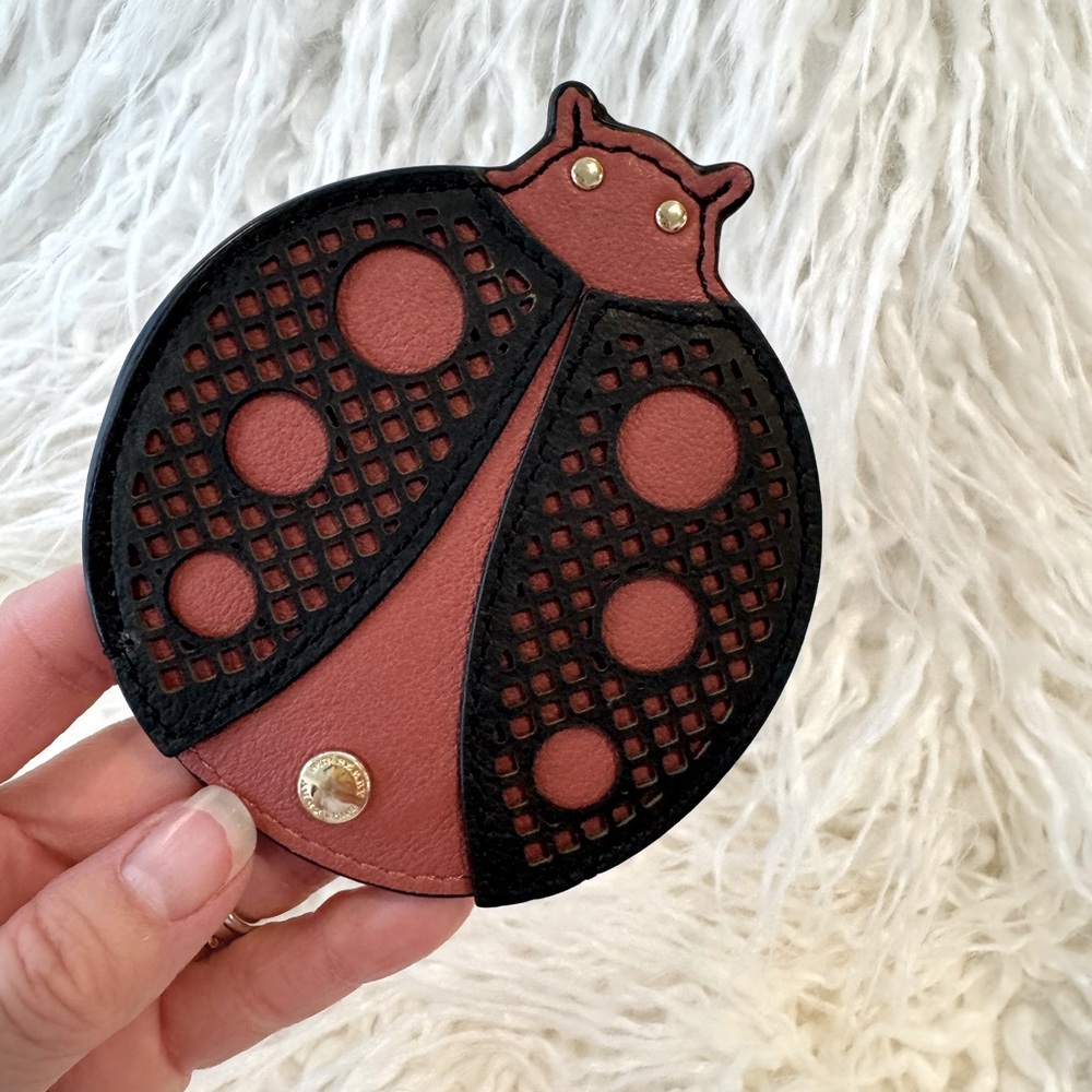 Burberry Antique Rose Leather Ladybug Coin Purse